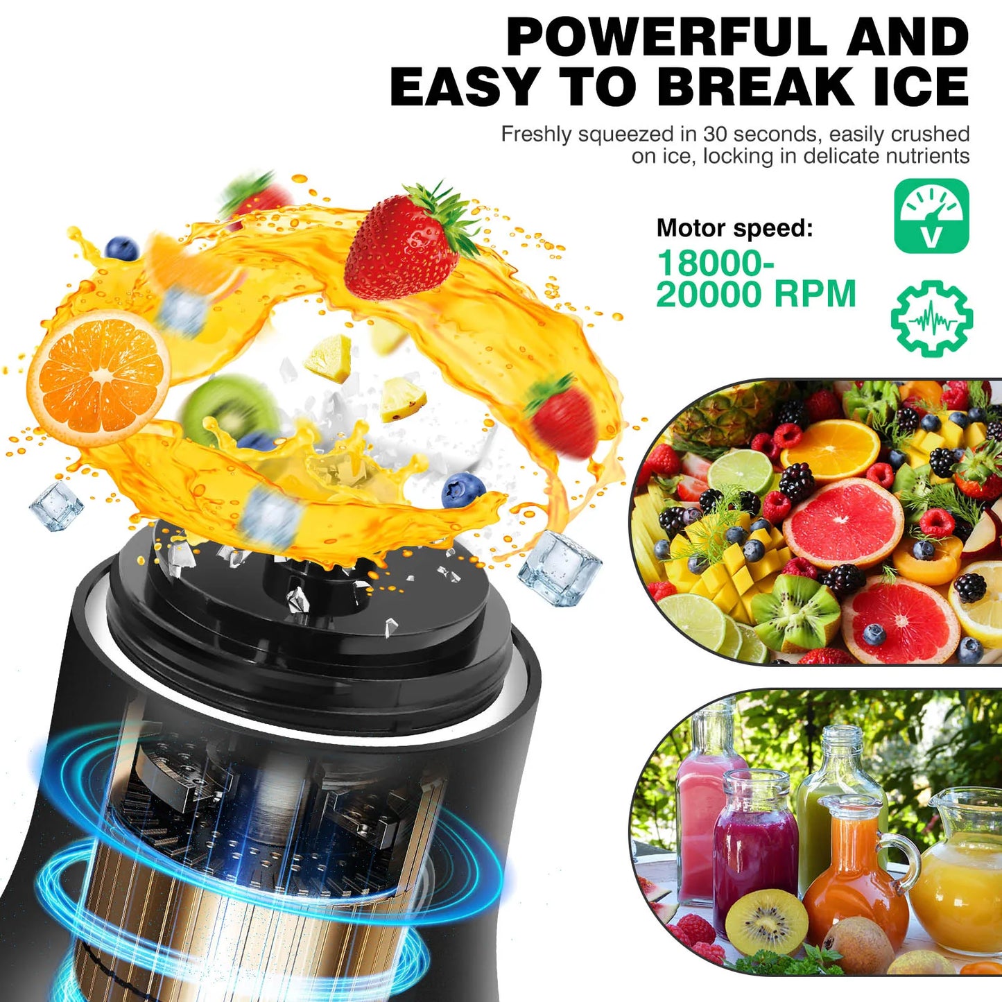 Professional Portable 2 In 1 Blender 600ML Electric Juicer Fruit Mixer USB Rechargeable Mini Smoothie Maker