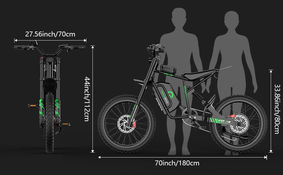 Powerful Electric Dirt Bike for Adults 4000W 60V Dual Brakes