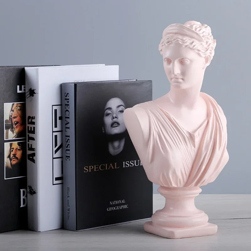 Ancient Greece Resin David Venus Head Statue Decoration for Home Living Room Office Desktop Sculpture