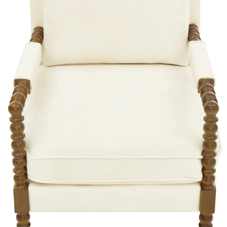 Pioneer Woman Spindle Accent Chair Antique White Upholstery