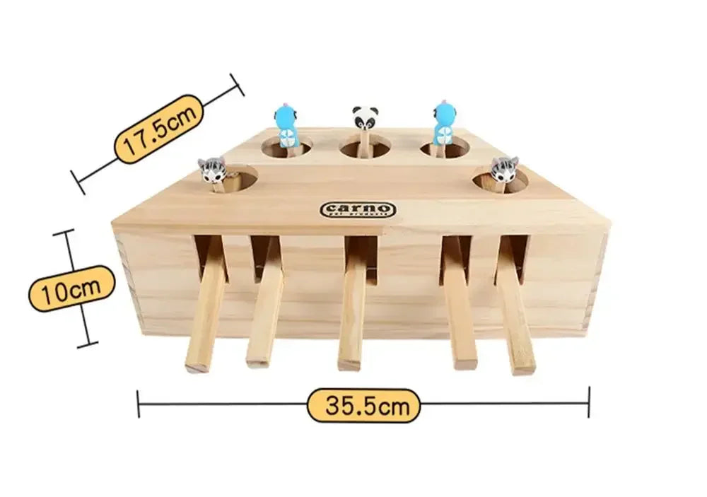 Cat Hunt Toy Chase Mouse Wood Maze For Cats Catnip Fun