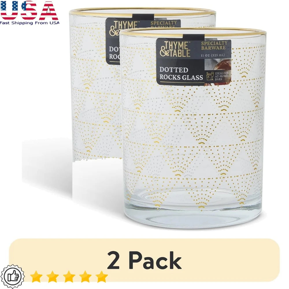 Diamond Print Whiskey Rocks Glass 2 Pack 11 Oz Barware