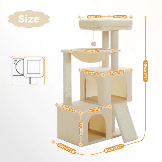 Large Indoor Cat Tree Tower With Sisal Scratching Pad