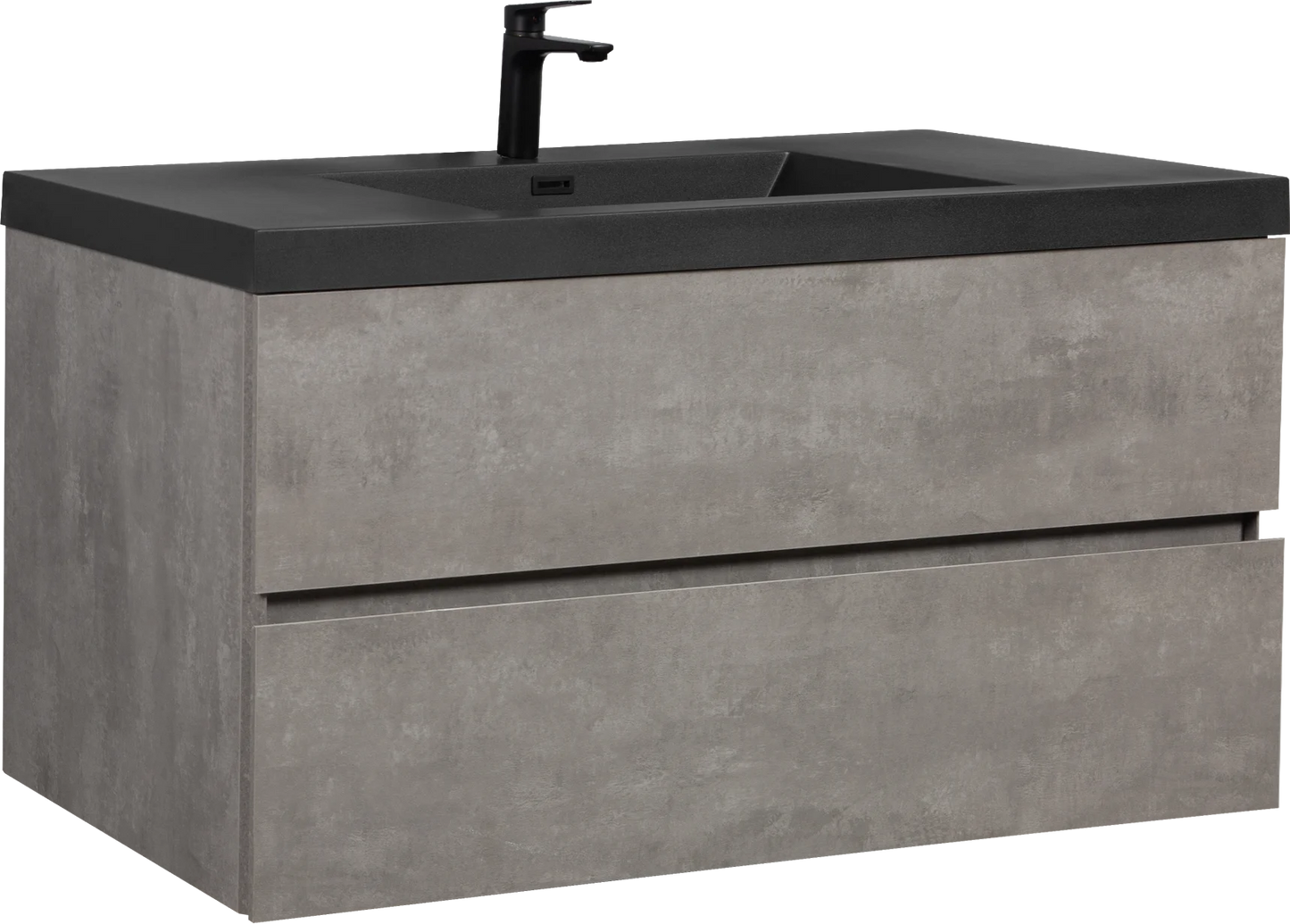 48 Inch Floating Bathroom Vanity With Sink Black Quartz Top
