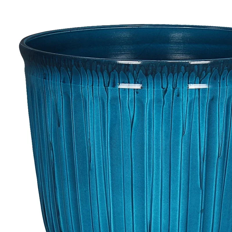 Recycled Plastic Round Planter With Drainage Holes Indoor Outdoor For Succulents