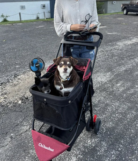 Portable Foldable Pet Stroller For Small Dogs And Cats Carrier With Canopy