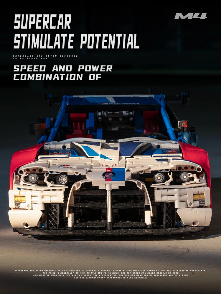 4556 Pieces MOC M4 Supercar Building Blocks Set 1 To 8 Classic Sports Car Model