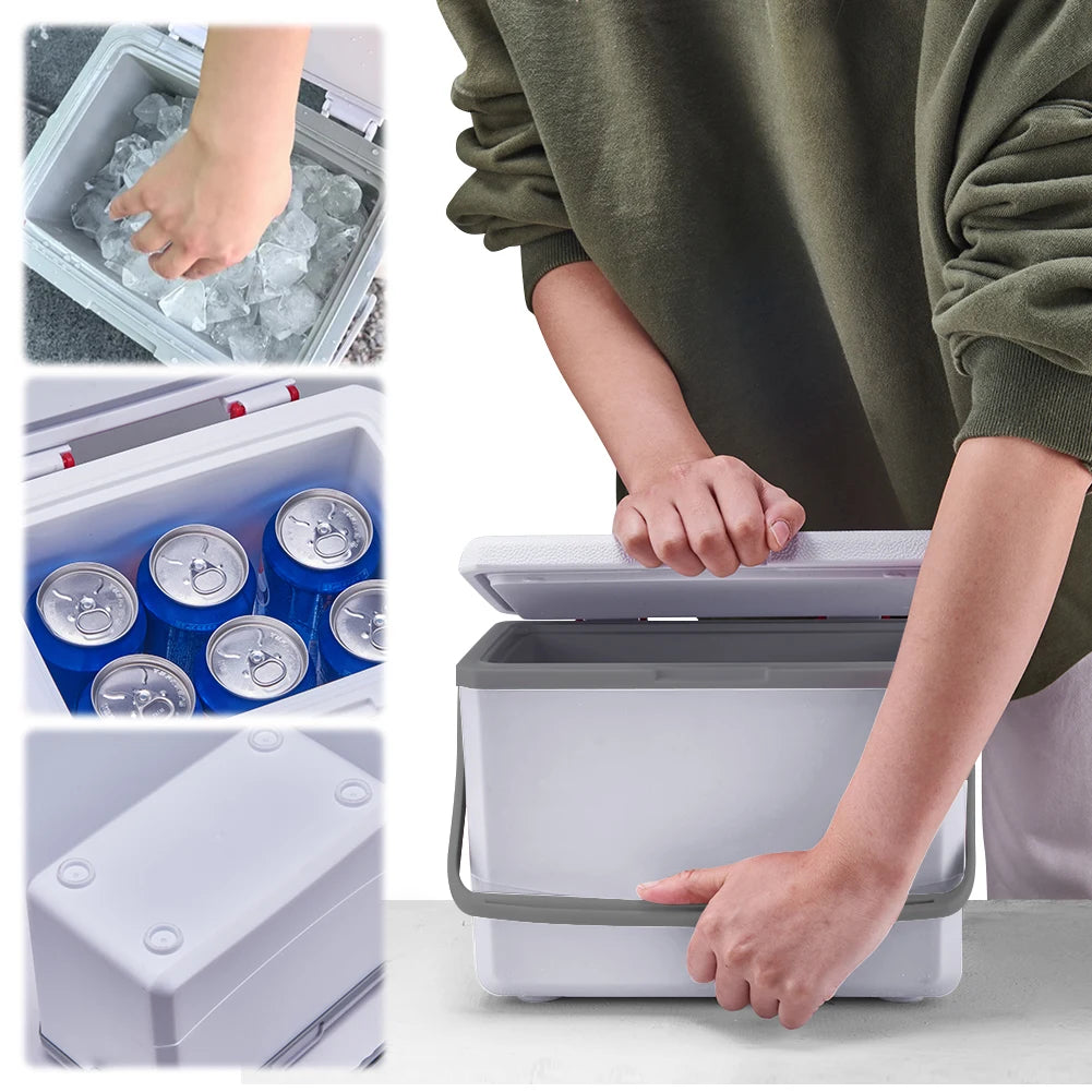 5L Insulated Portable Cooler With Handle Car Refrigerator For Camping Tailgating