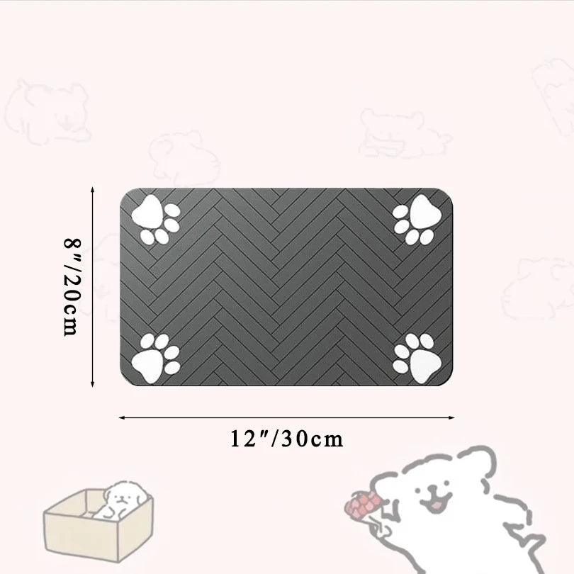 Pet Feeding / Placemat for Food and Water Bowl, with Waterproof Rubber Backing, Quick Dry Water Mat for Dog Cat