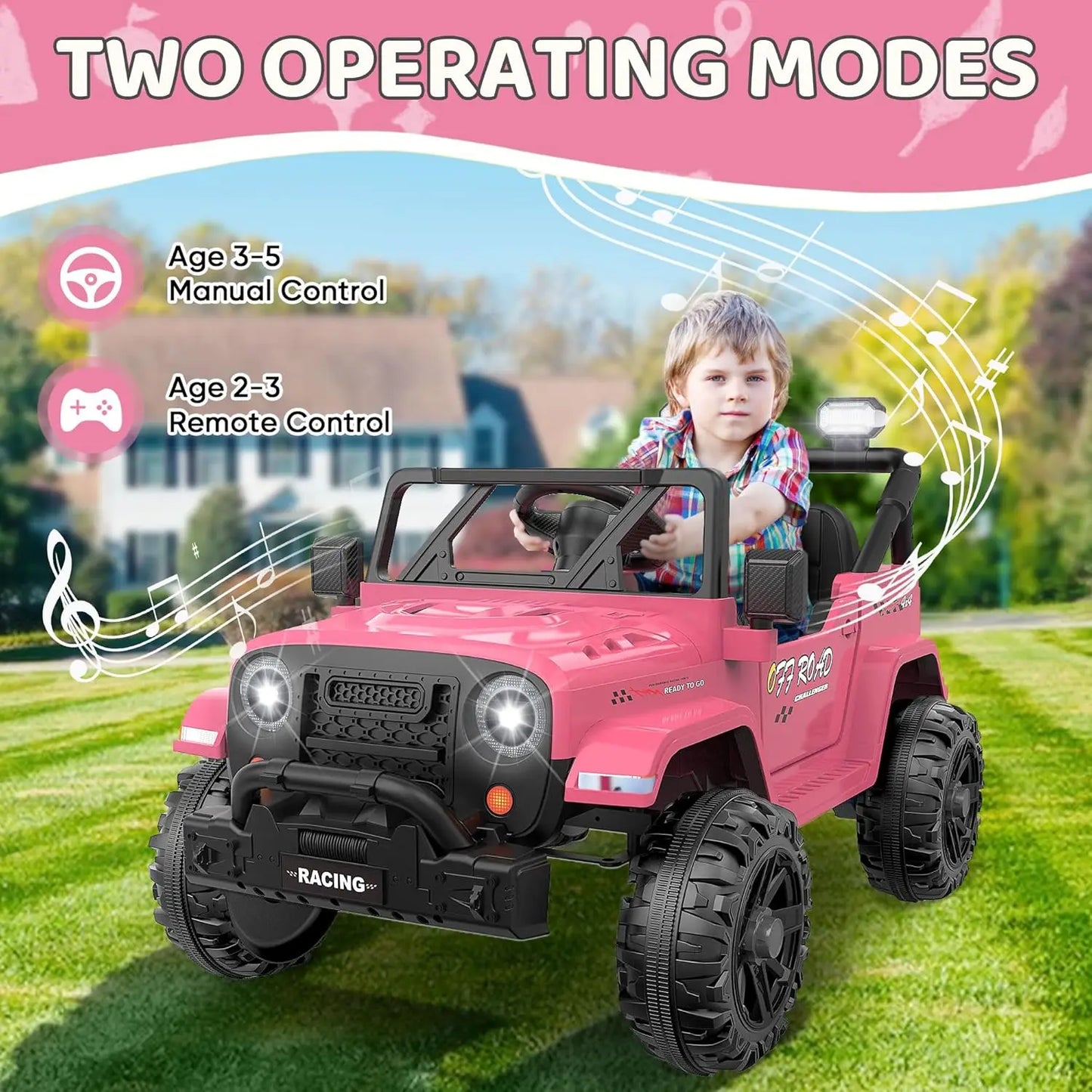 12V Ride On Truck With Remote 3 Speeds Bluetooth Music