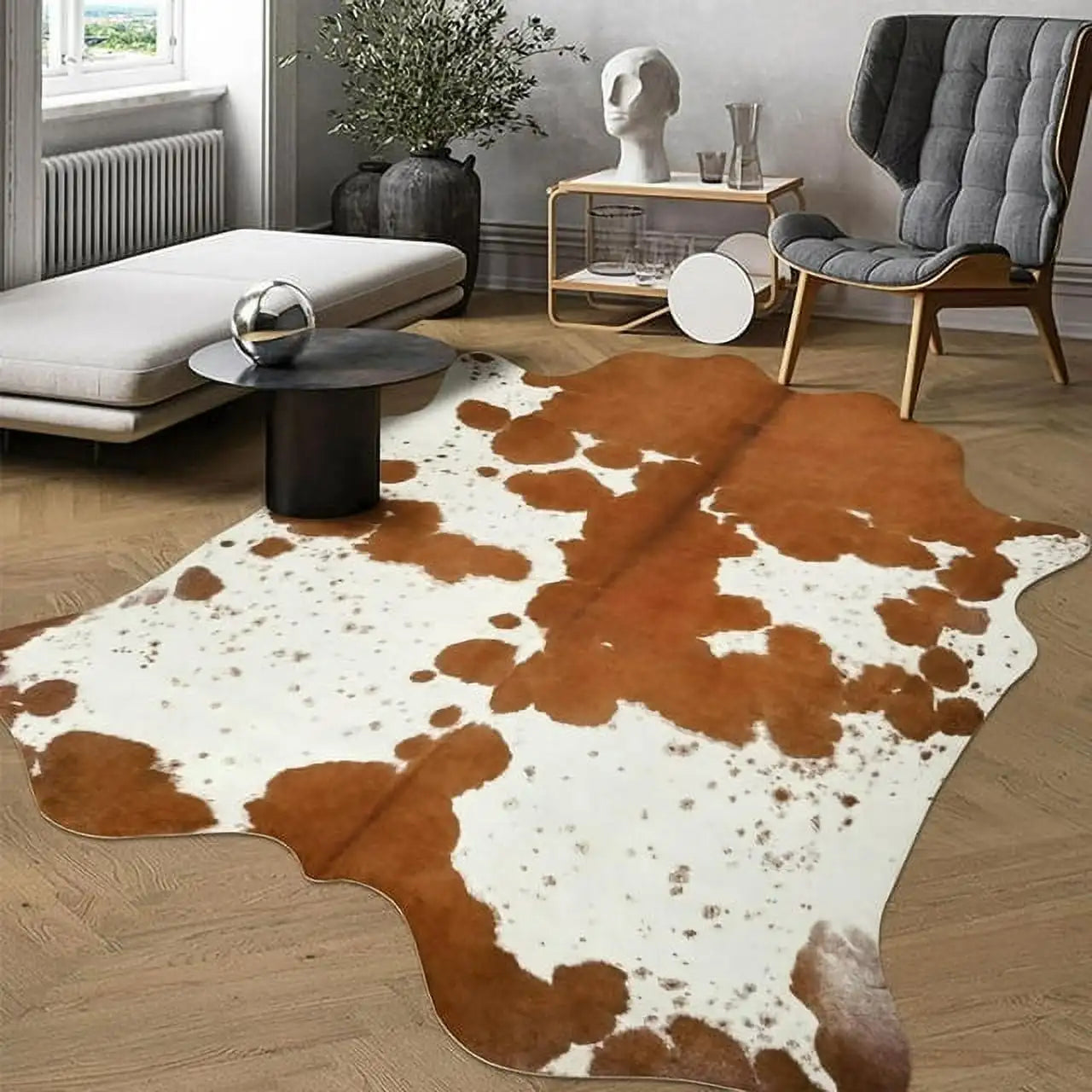 American Style Animal Print Faux Fur Cowhide Rug for Bedroom Living Room Carpet Home Decoration Floor Mats