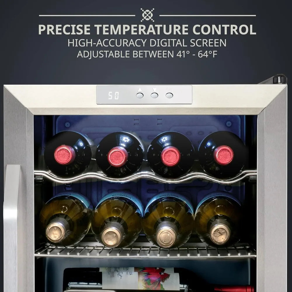 Bottle Compressor Wine Cooler With Lock Freestanding Cellar
