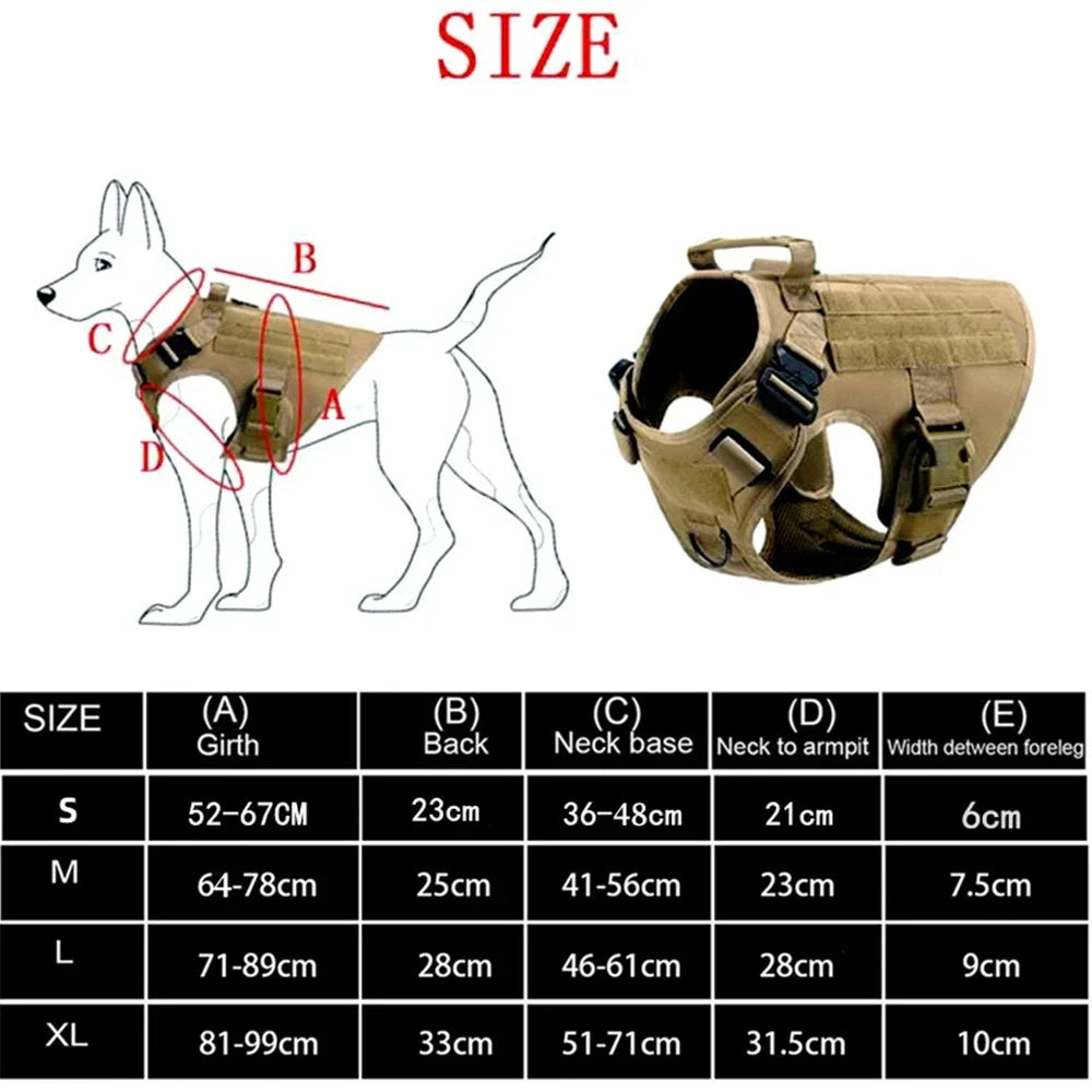 Tactical Military Vest German Shepherd Harness And Leash