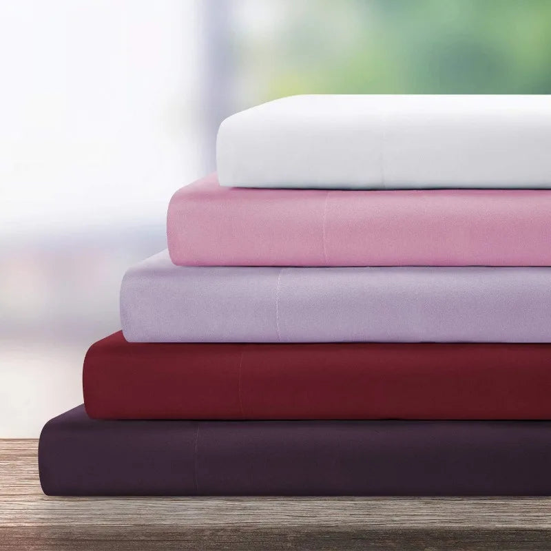 Hotel Luxury King Bed Sheet Set White 1800 Thread Count