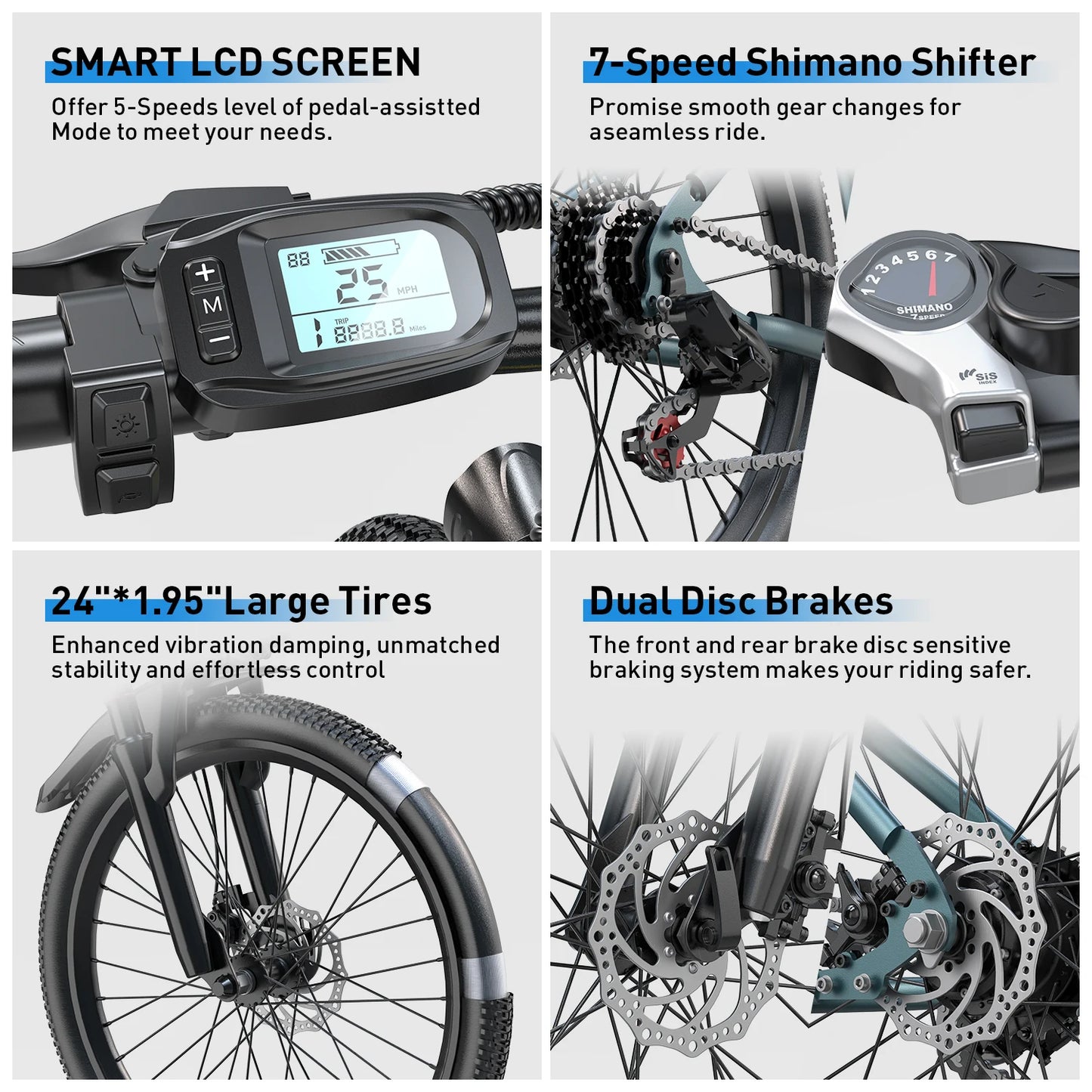 Adults Electric Mountain Bike 26 Inch 36V 500W 21 Speed