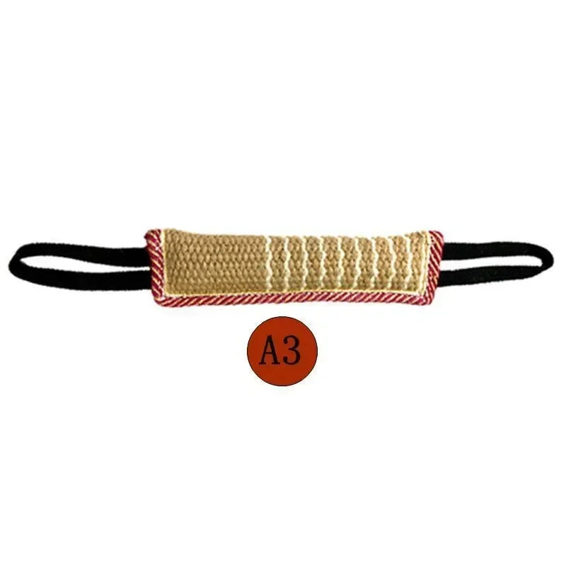 Dog Tug Rope Pillow Chew Toy Hemp Linen Durable Interactive