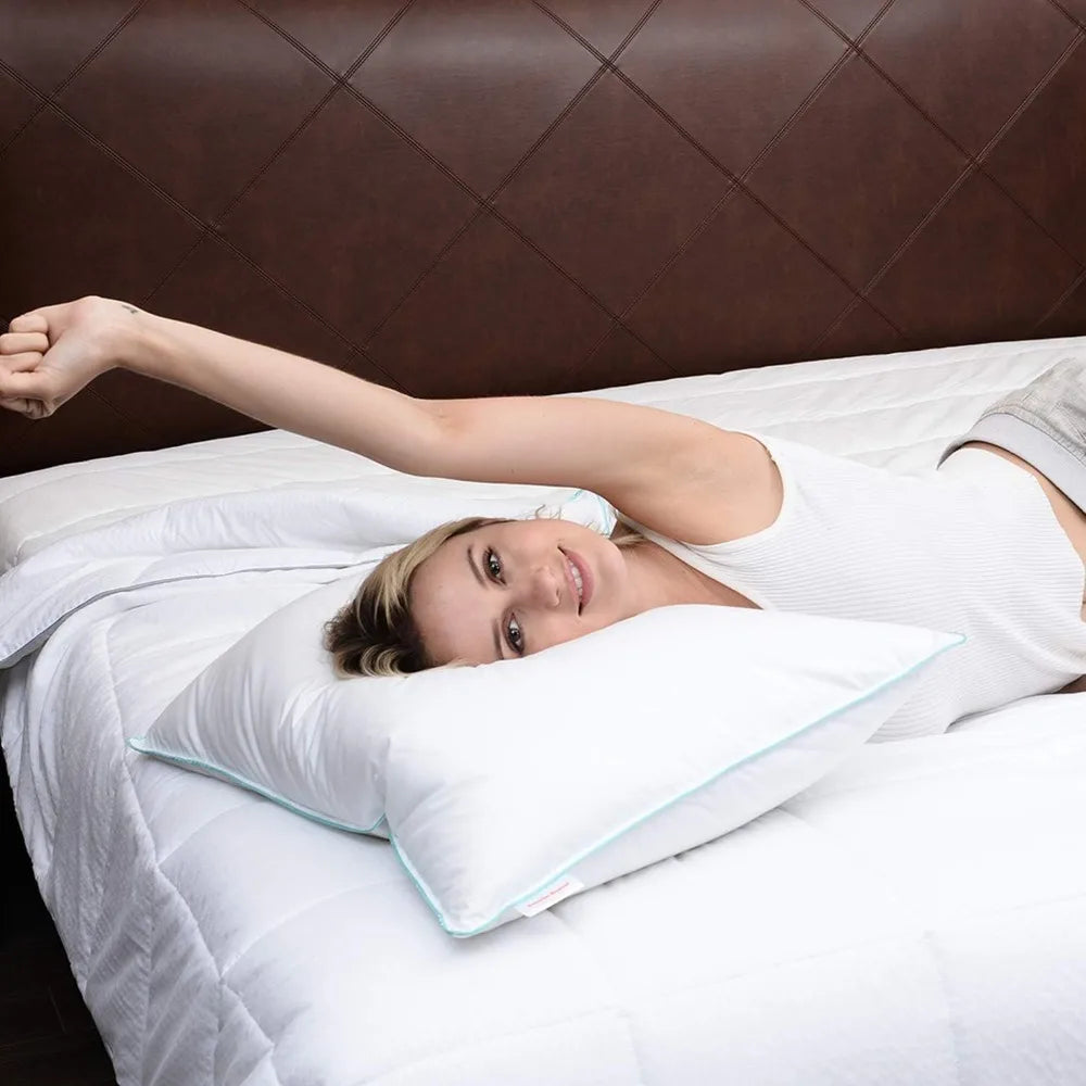 Queen Size Pillow Set Of 2 With Soft Cotton Cover 20x30