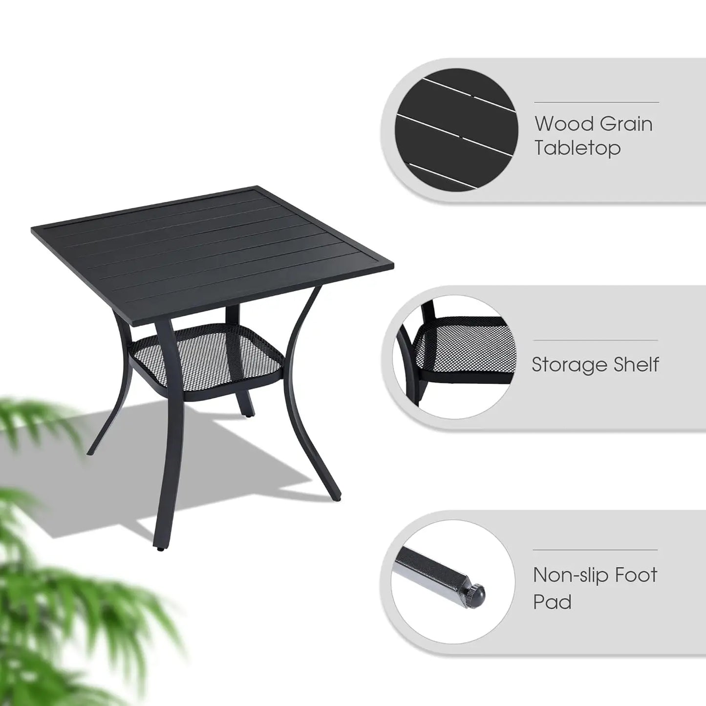 Outdoor Dining Set 3 Pieces Wood Patio Set With 2 Swivel Chairs And Table