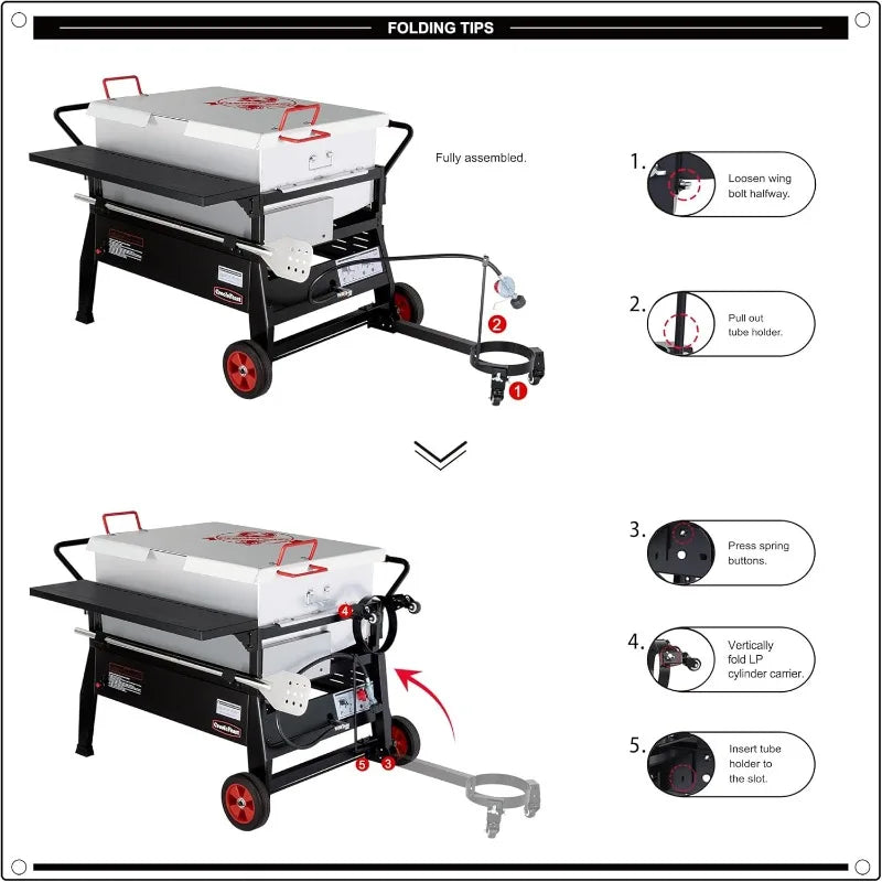 CFB2001 150 Qt Crawfish Boiler Outdoor Propane Gas Cooker With Folding Bracket