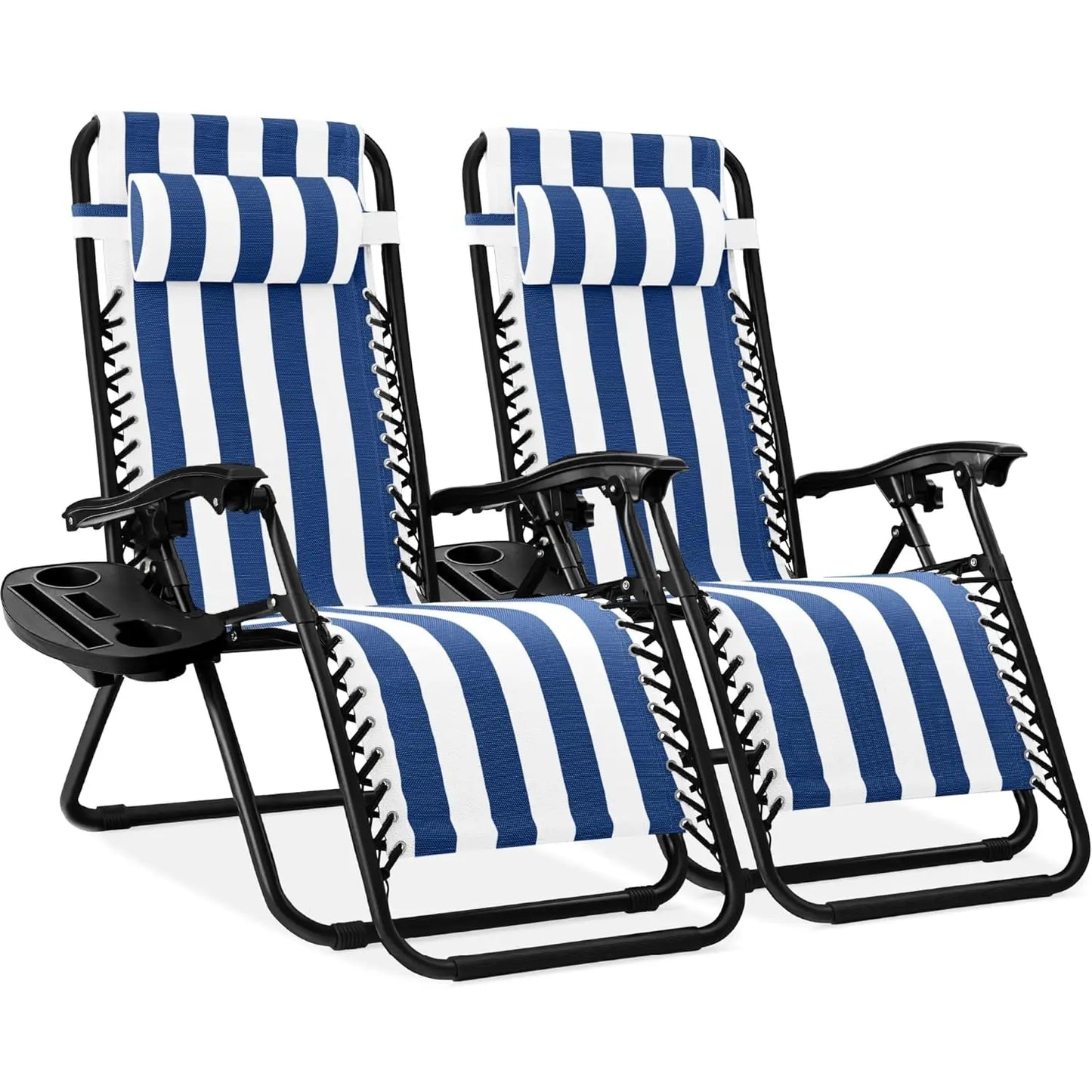 Set Of 2 Adjustable Zero Gravity Lounge Chairs Sage Green