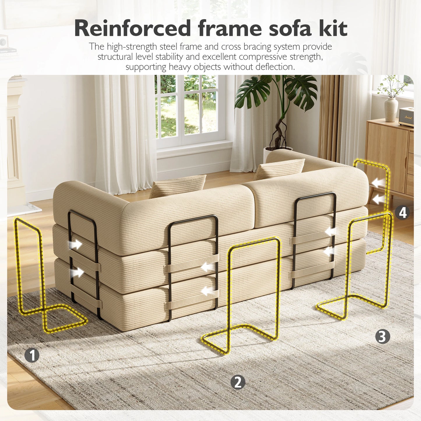 Convertible Floor Sofa Bed With Fixed Shape Frame 5 In 1 Living Room Sofa