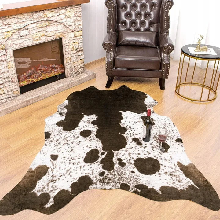 American Style Animal Print Faux Fur Cowhide Rug for Bedroom Living Room Carpet Home Decoration Floor Mats