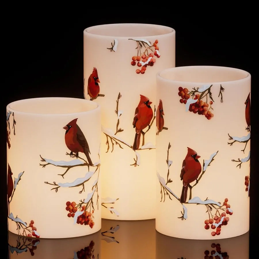 Flameless LED Candles With Timer 3D Wick Halloween Pillar