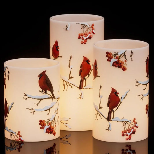 Flameless LED Candles With Timer 3D Wick Halloween Pillar