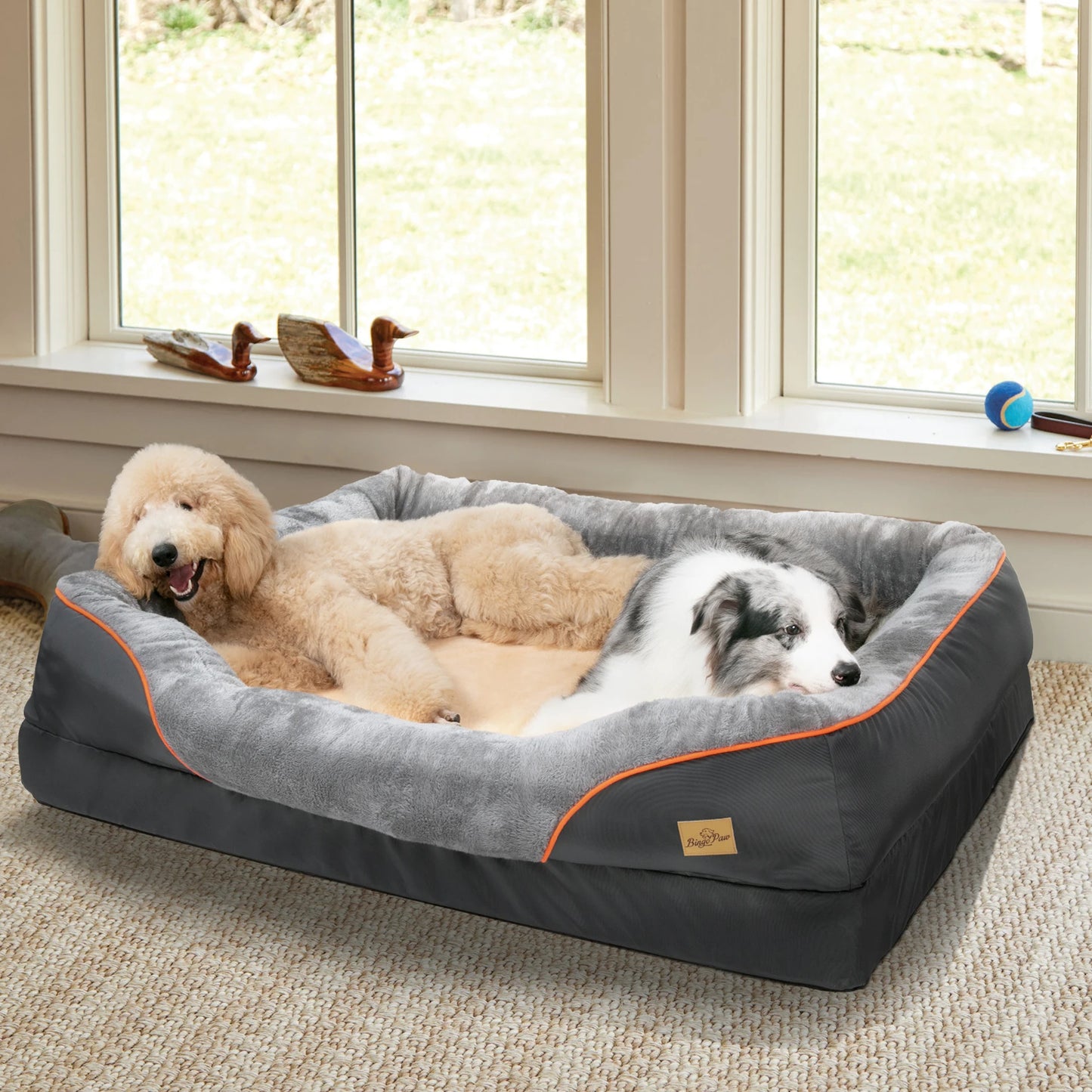 Large Dog Bed Soft Fleece Anti Allergy Warm Waterproof Removable Washable Cover