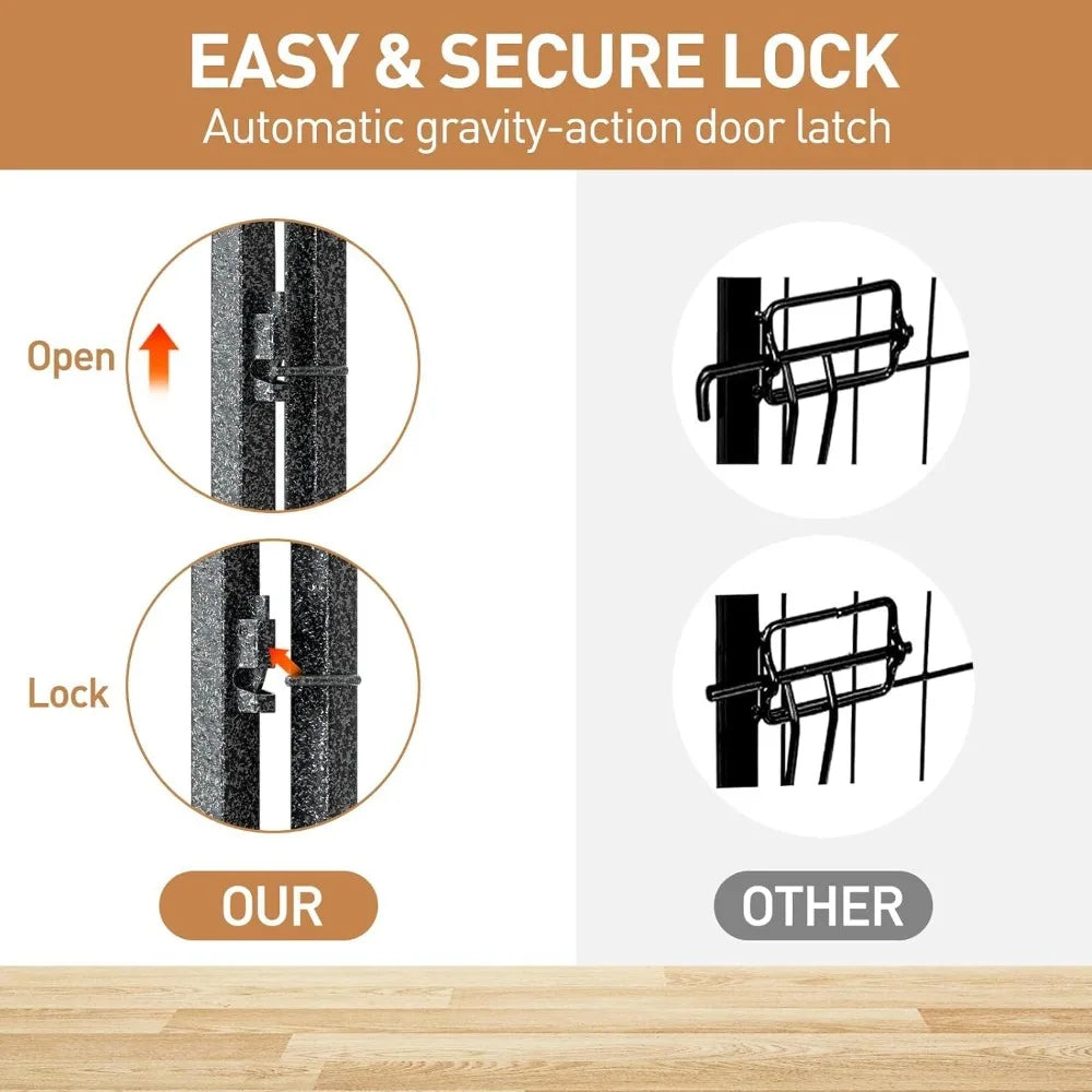 Metal Dog Playpen 32 Inch Height With 32 Panels For Indoor Outdoor Use