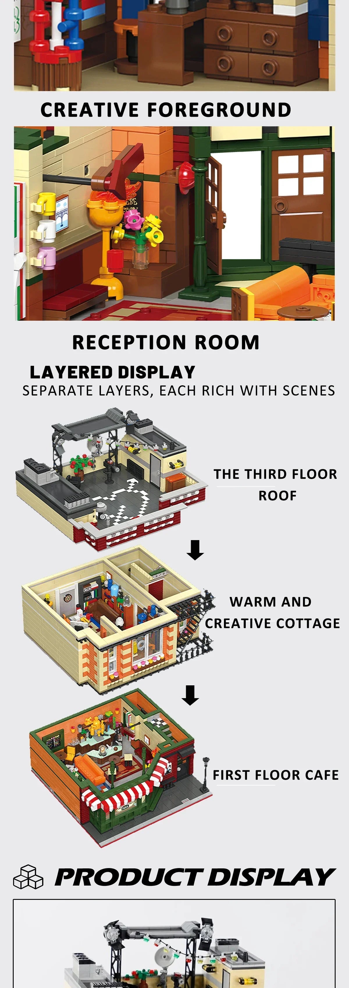 Big Bang Modular City Building Block Set Street View Coffee Shop 4335 Pieces