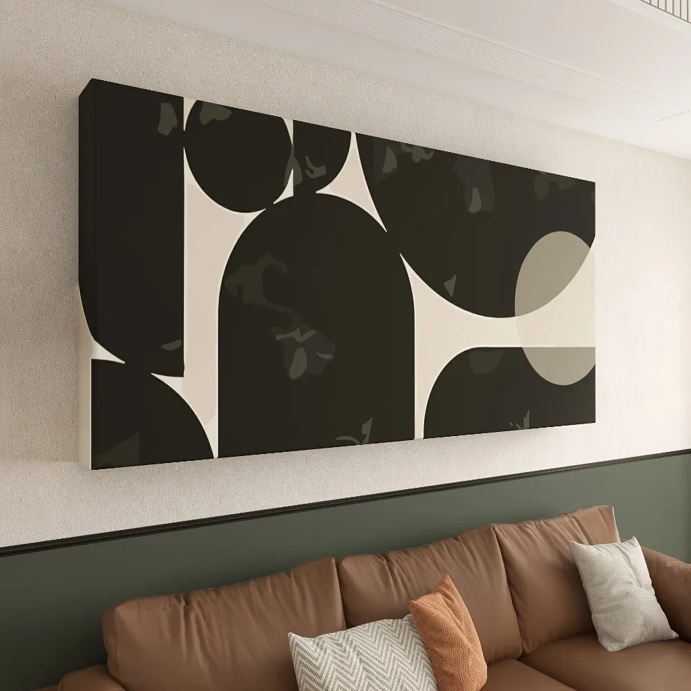 Modern Abstract Haus Canvas Art 1.5 Inch Chunky Wood Frame Geometric Pattern