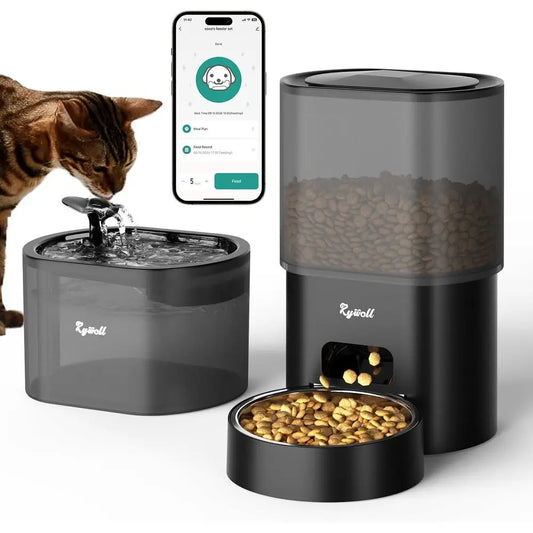 Automatic Pet Feeder And Water Dispenser 3L 2.5L With LCD Display