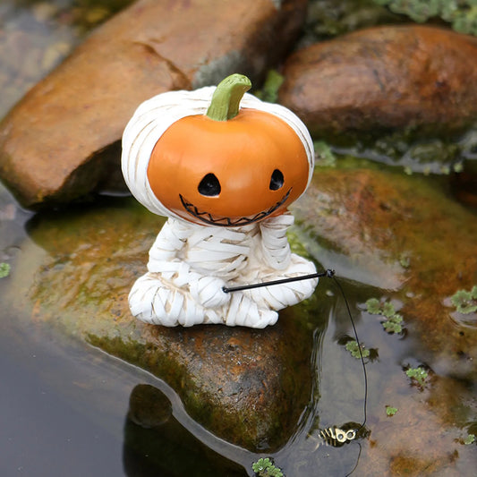 Halloween Bandage Doll Fishing Resin Ornament Home Decoration Party Supplies