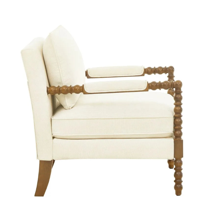 Pioneer Woman Spindle Accent Chair Antique White Upholstery