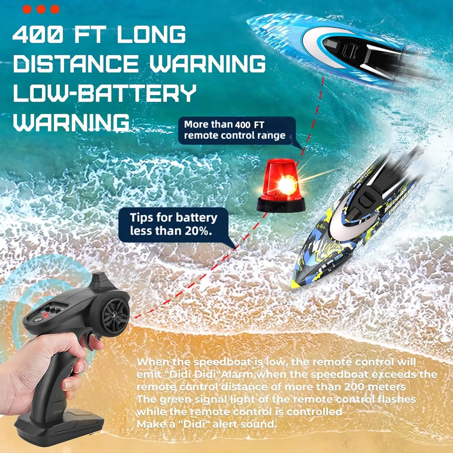 2 Pack Fast RC Boats 12 Inch 30 KPH for Lakes and Pools Summer Toys