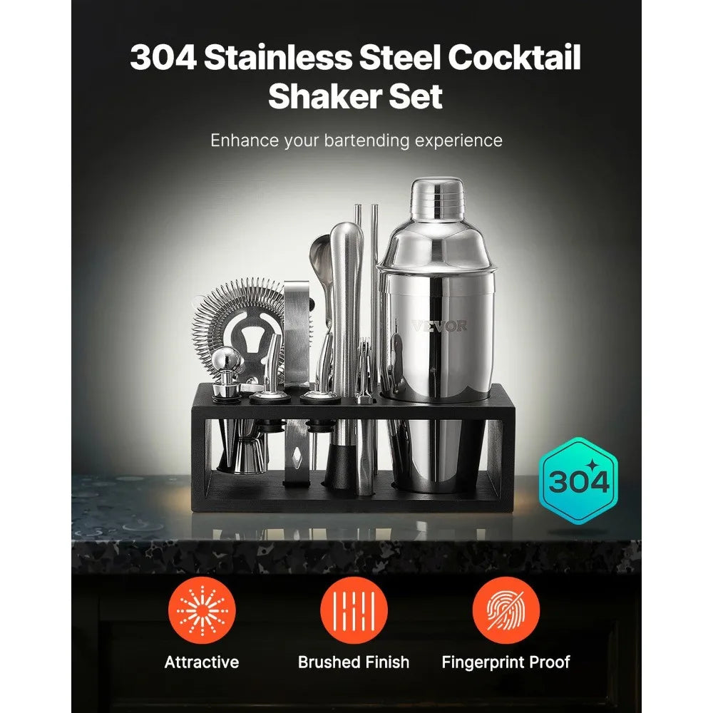 Cocktail Shaker Set 13 Pcs Bar Tool Kit Stainless Steel