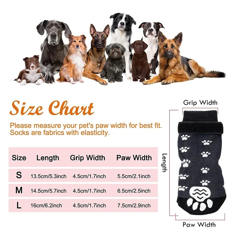 Non Slip Dog Socks Large Waterproof Silicone Grip For Senior Dogs Indoor Walking