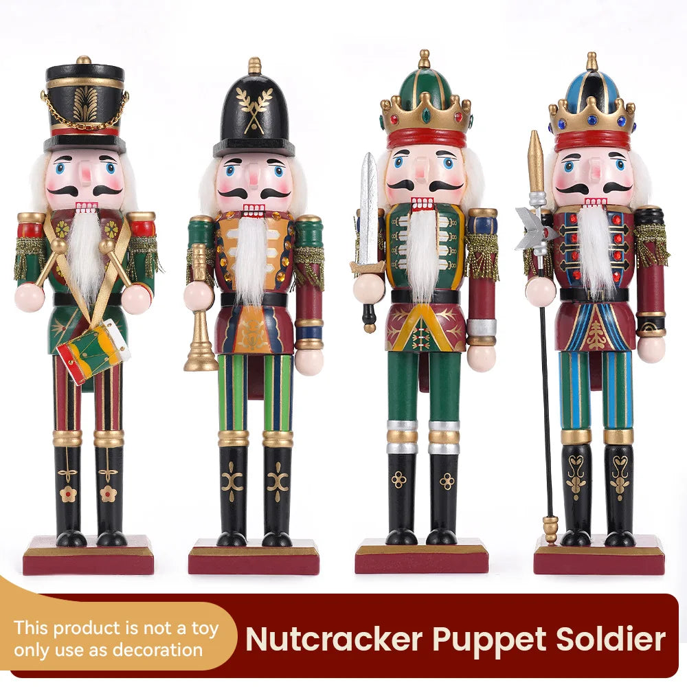 Wooden Nutcracker Soldier Puppet Christmas Decoration 30cm