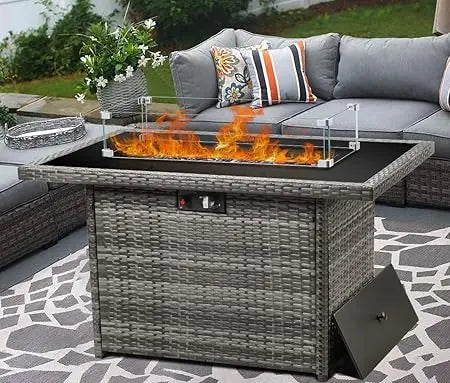 44 Inch Propane Fire Pit Table 55000 BTU Rectangular