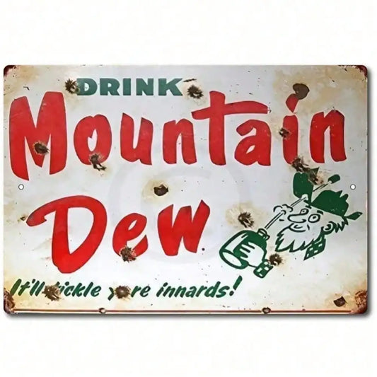 Mountain Dew Vintage Metal Tin Sign Rustic Retro Wall Decor For Home Bar