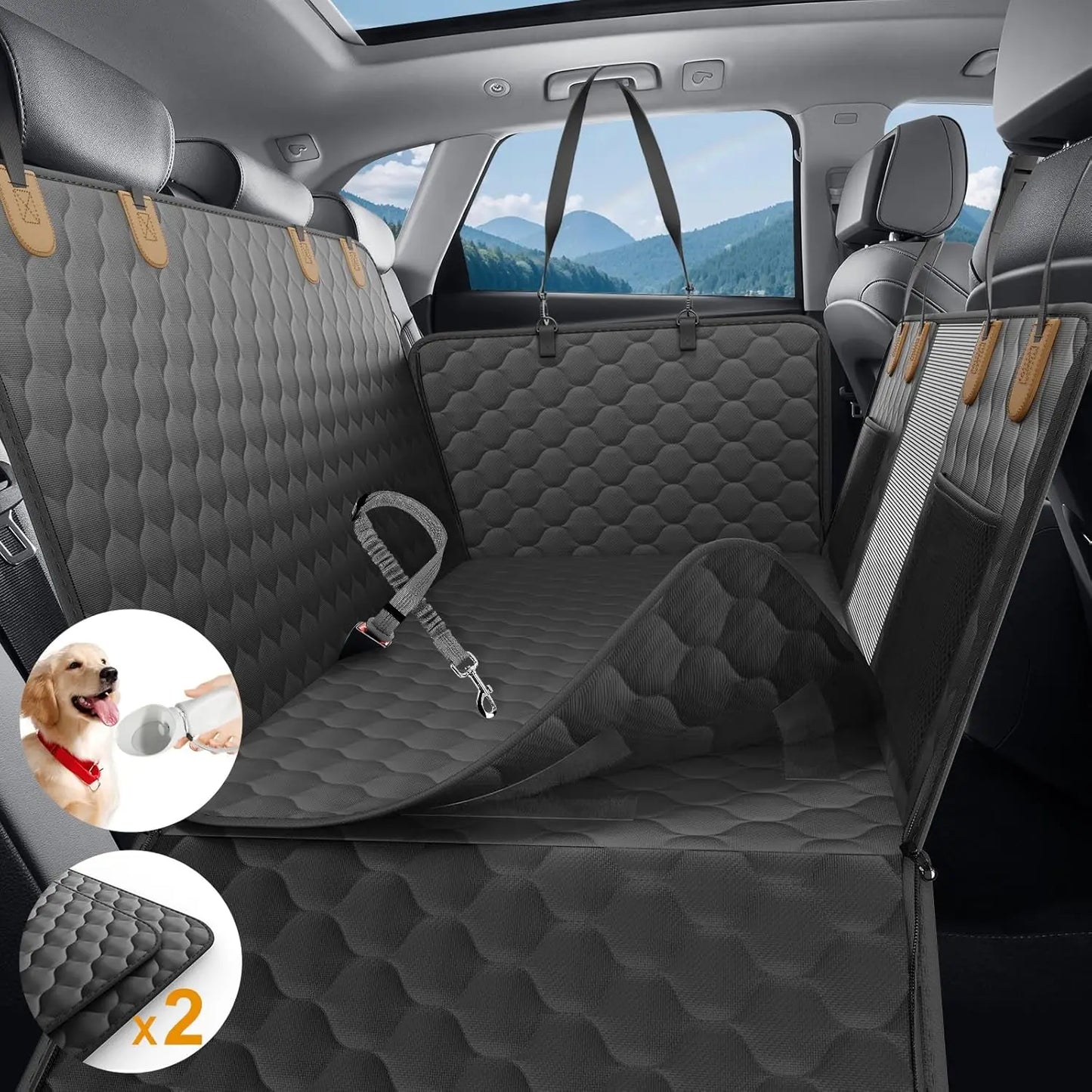 Waterproof Pet Travel Accessories Foldable Dog Car Seat Safety Hammock Trunk Mat Back Seat Protector