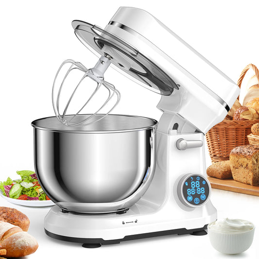 BioloMix Kitchen Food Stand Mixer 1200W 11 Speeds DC Motor Digital OLED Screen Electric Food Mixer with Dough Hook and Whisk