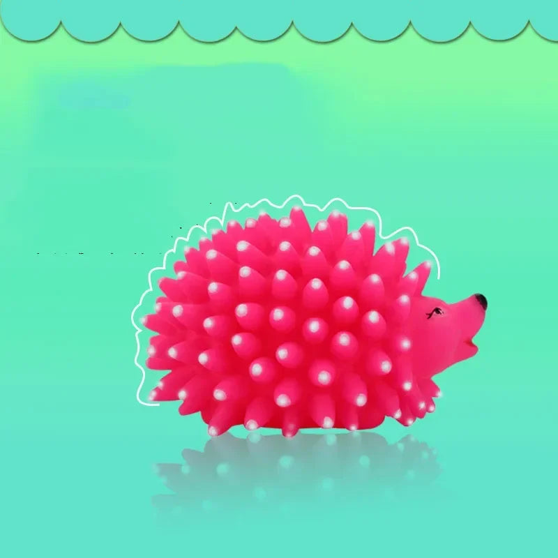 Realistic Hedgehog Soft Squeaky Rubber Dental Chew Toy For Small Dogs