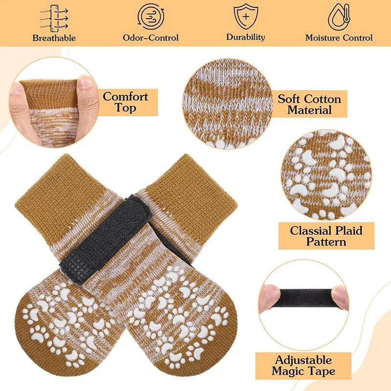 Non Slip Dog Socks Large Waterproof Silicone Grip For Senior Dogs Indoor Walking
