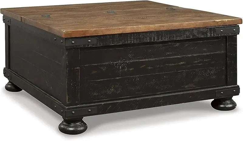 Farmhouse Coffee Table Lift Top Storage Grayish Brown