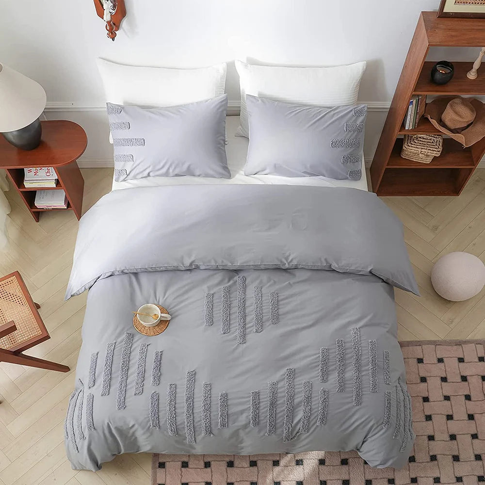 Opulence 100 Cotton Bedding Three Piece Duvet Cover Shams