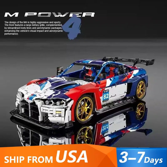 4556 Pieces MOC M4 Supercar Building Blocks Set 1 To 8 Classic Sports Car Model