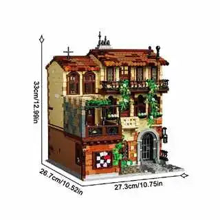 3800 Pieces Juliet Balcony Modular Building Blocks Kit Compatible With Lego Kids