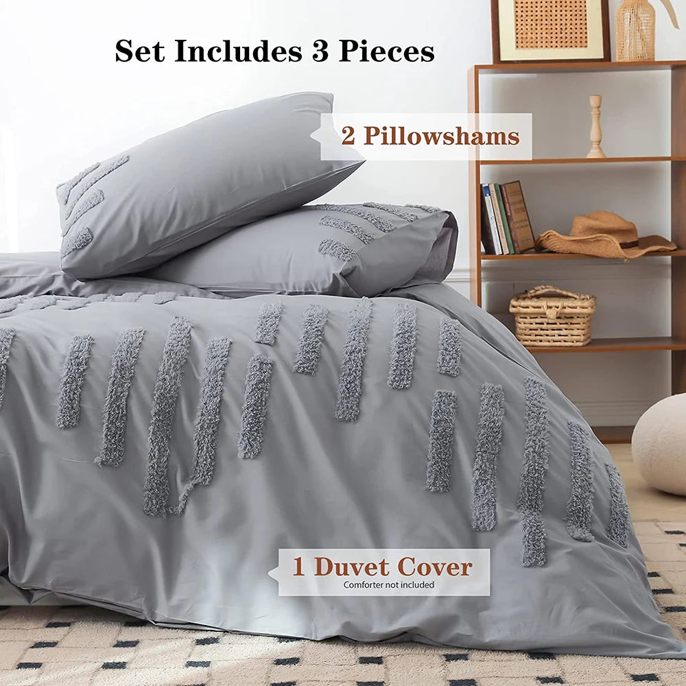 Opulence 100 Cotton Bedding Three Piece Duvet Cover Shams